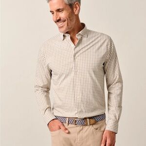 Brooks Brothers Tan Checkered Button Down Shirt